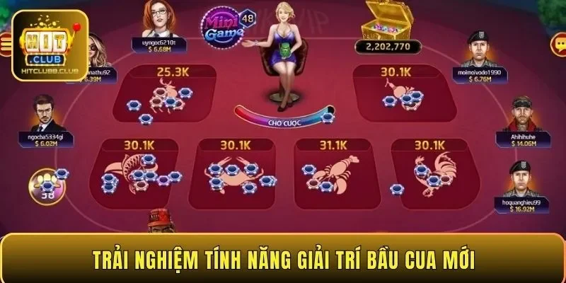 Trải nghiệm tính năng giải trí bầu cua mới